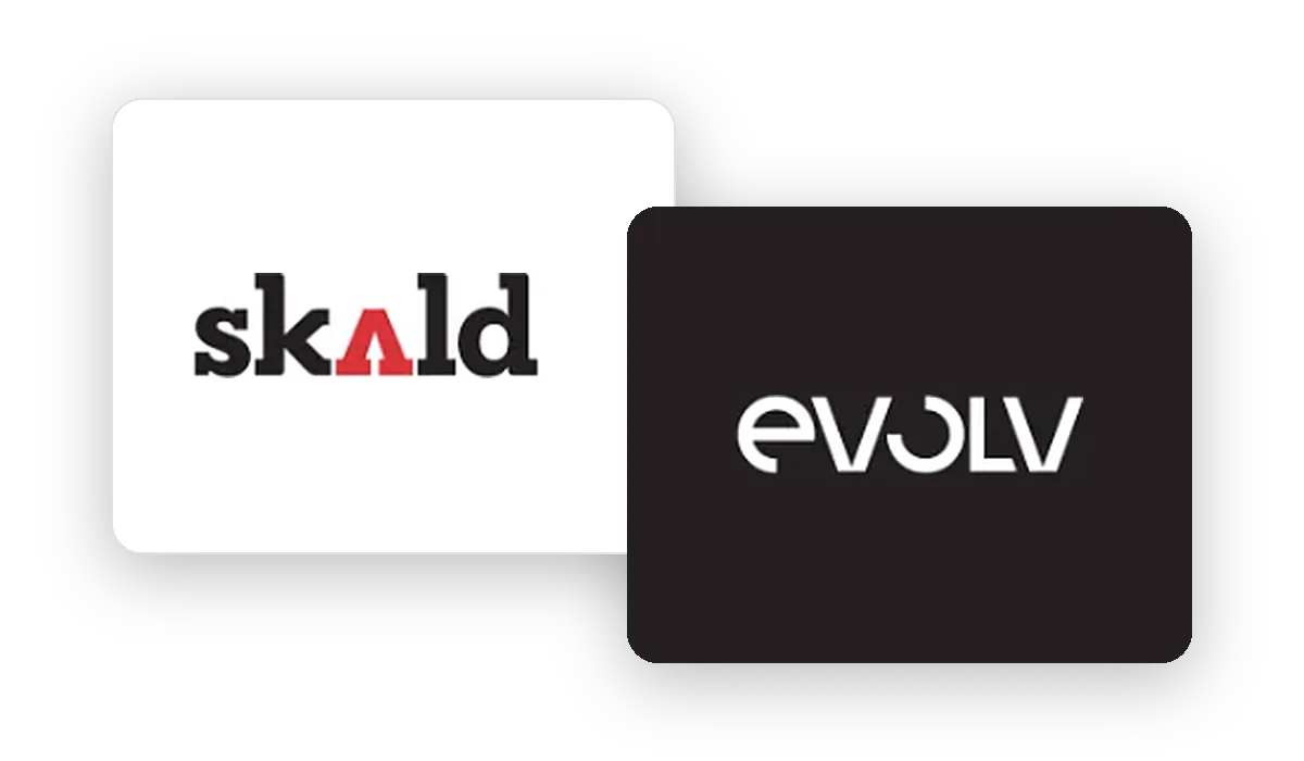 Logo’s van Skald en Evolv Engineering Logo’s van Skald en Evolv Engineering