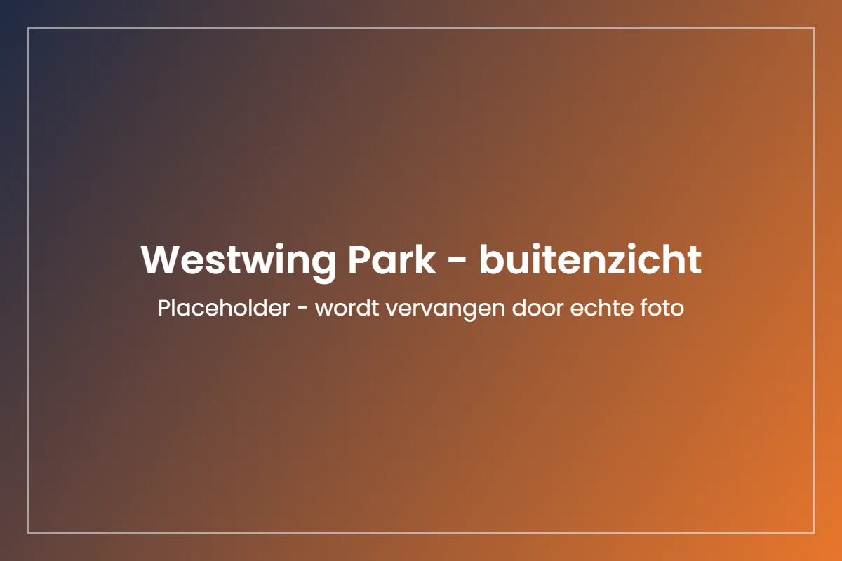 Buitenzicht van Westwing Park in Roeselare, kantoor van marcom.wisdom