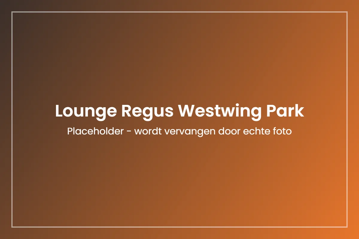 Lounge in Regus Westwing Park Roeselare waar we klanten ontvangen